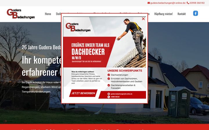 Screenshot of gudera-bedachungen.de