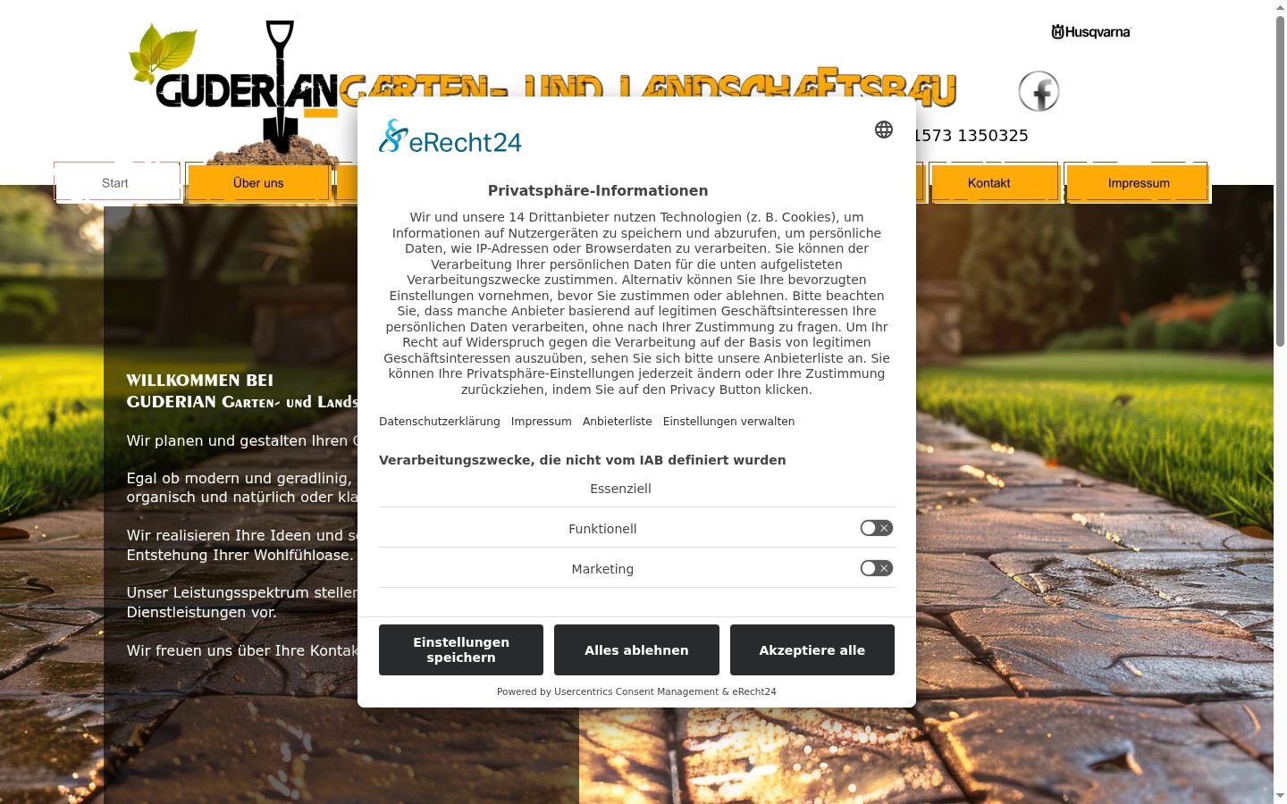 Screenshot of the consent banner shown before any interaction