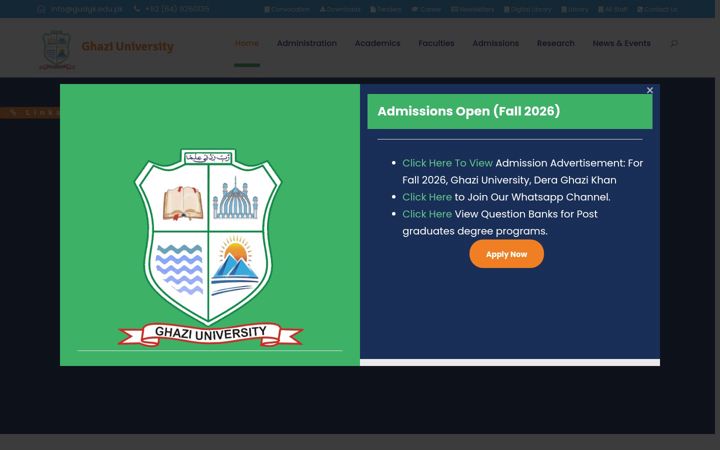 Screenshot of gudgk.edu.pk
