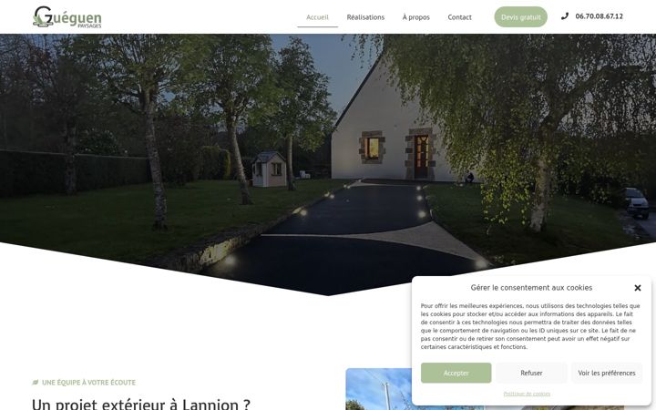 Screenshot of gueguenpaysages.fr