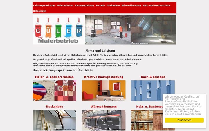 Screenshot of gueler-malerbetrieb.de