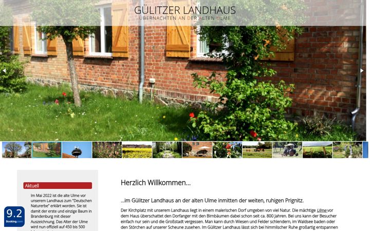 Screenshot of guelitzer-landhaus.de