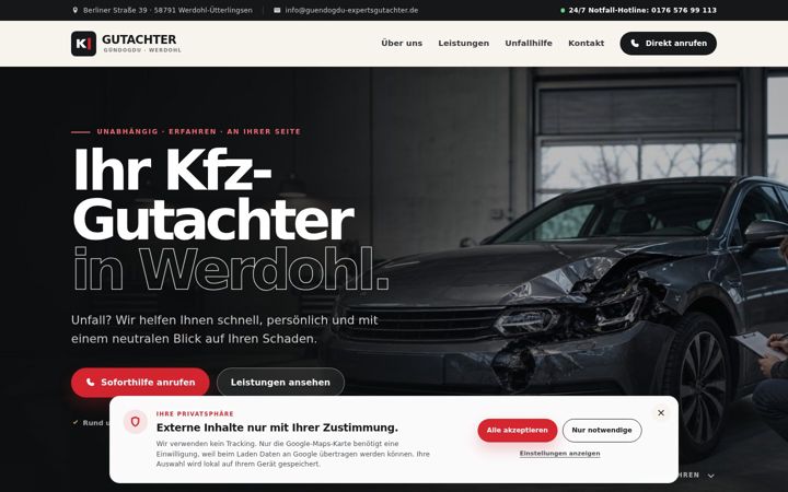Screenshot of guendogdu-expertsgutachter.de
