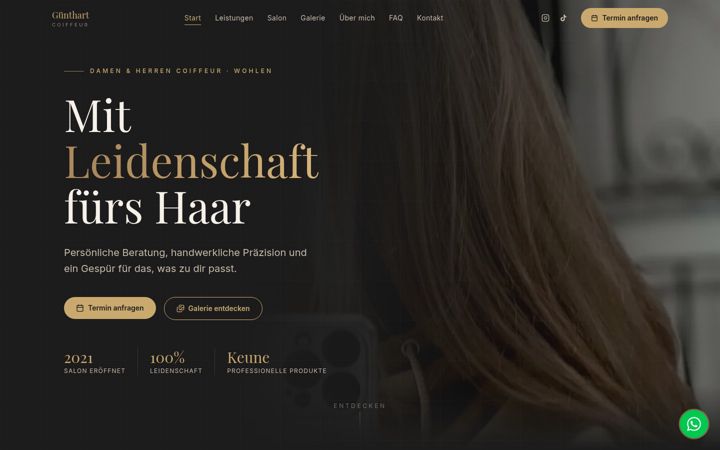 Screenshot of guenthart-coiffeur.ch