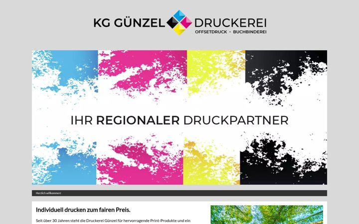 Screenshot of guenzel-druck.de