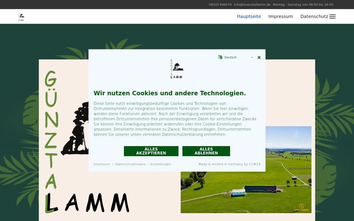Screenshot of guenztallamm.de