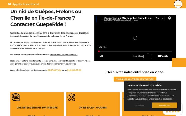 Screenshot of guepe-ride.fr