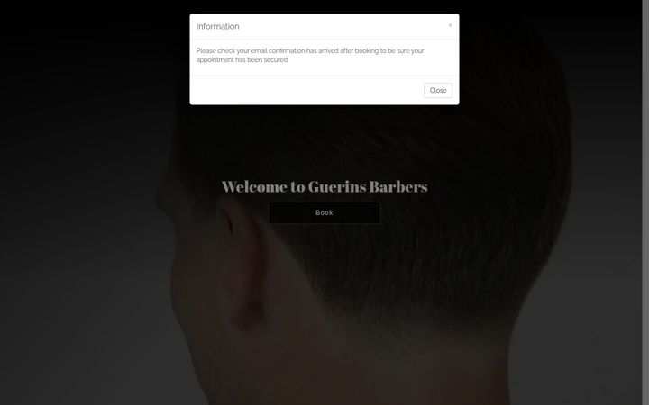 Screenshot of guerinsbarbers.co.uk