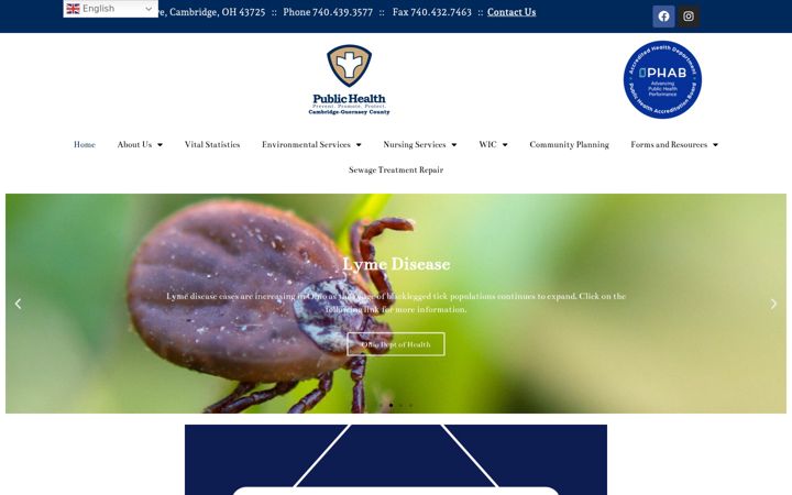 Screenshot of guernseycountyhealthdepartment.org