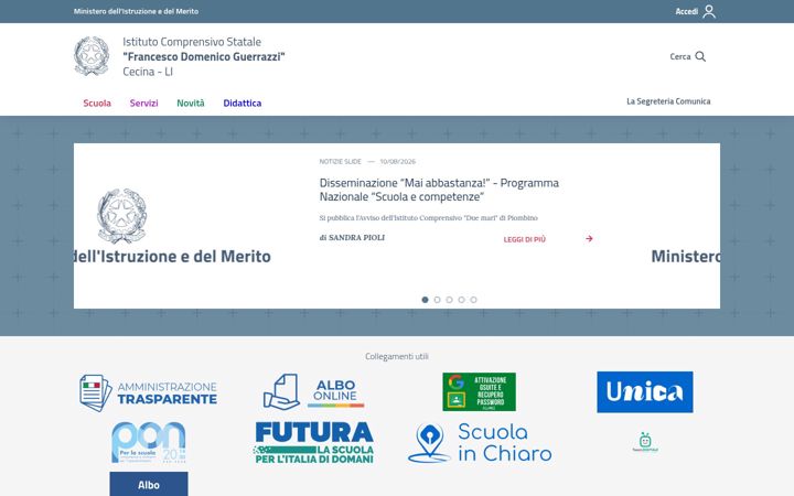 Screenshot of guerrazzi.edu.it