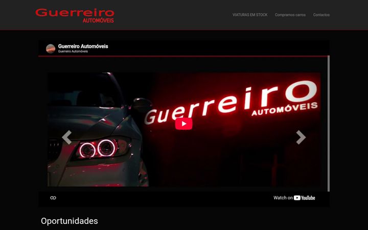 Screenshot of guerreiroautomoveis.pt