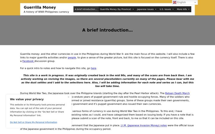 Screenshot of guerrilla-money.com