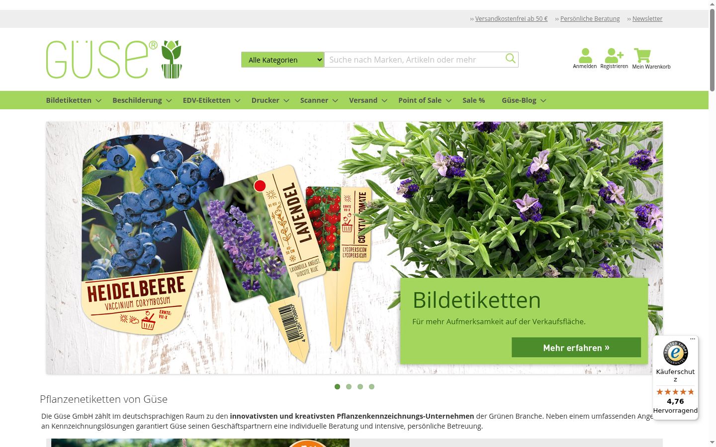Screenshot des Einwilligungsbanners vor jeglicher Interaktion