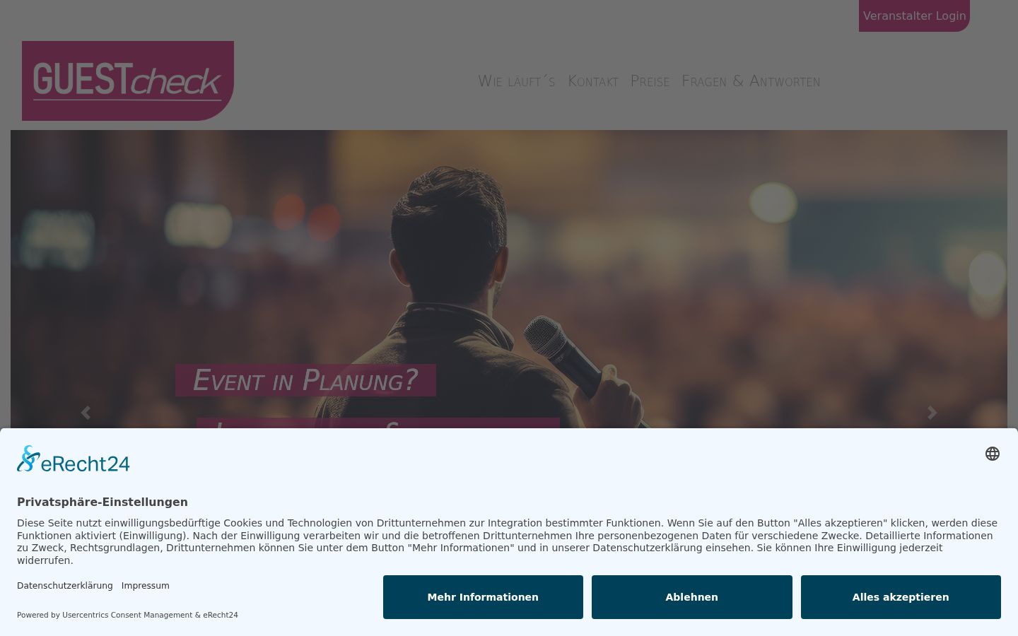 Screenshot van de toestemmingsbanner zoals getoond vóór enige interactie
