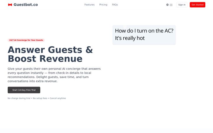 Screenshot of guestbot.co