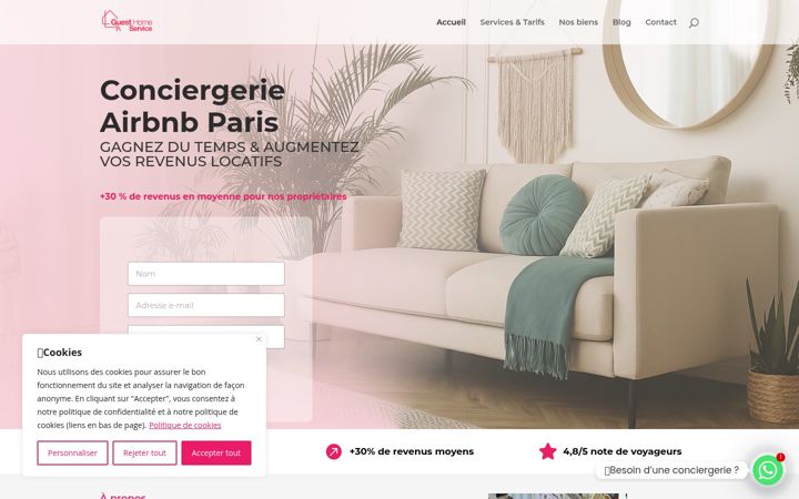 Screenshot of guesthomeservice.fr