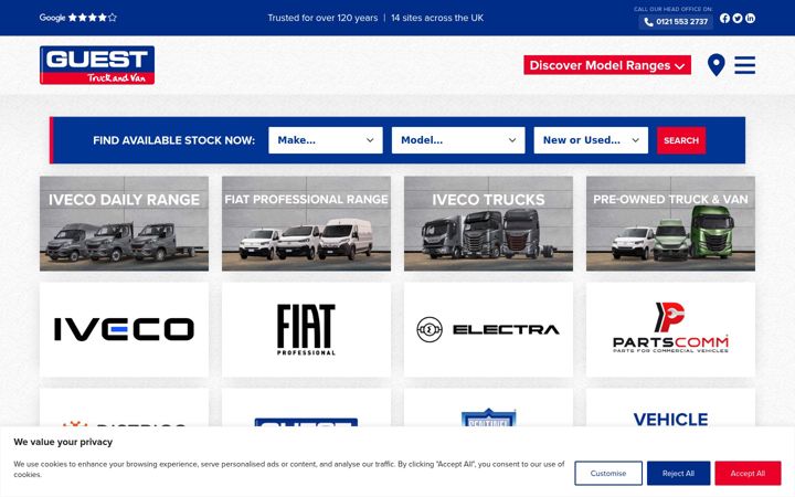 Screenshot of guests.co.uk