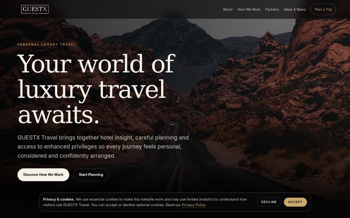Screenshot of guestxtravel.com