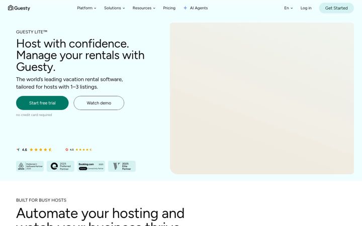 Screenshot of guestyforhosts.com