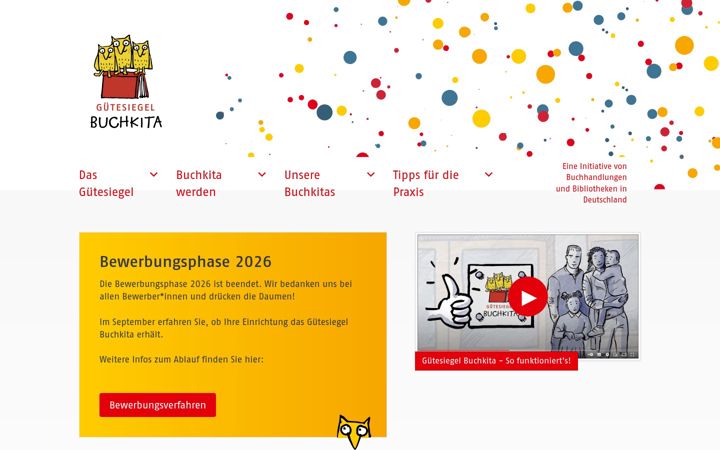 Screenshot of guetesiegel-buchkita.de