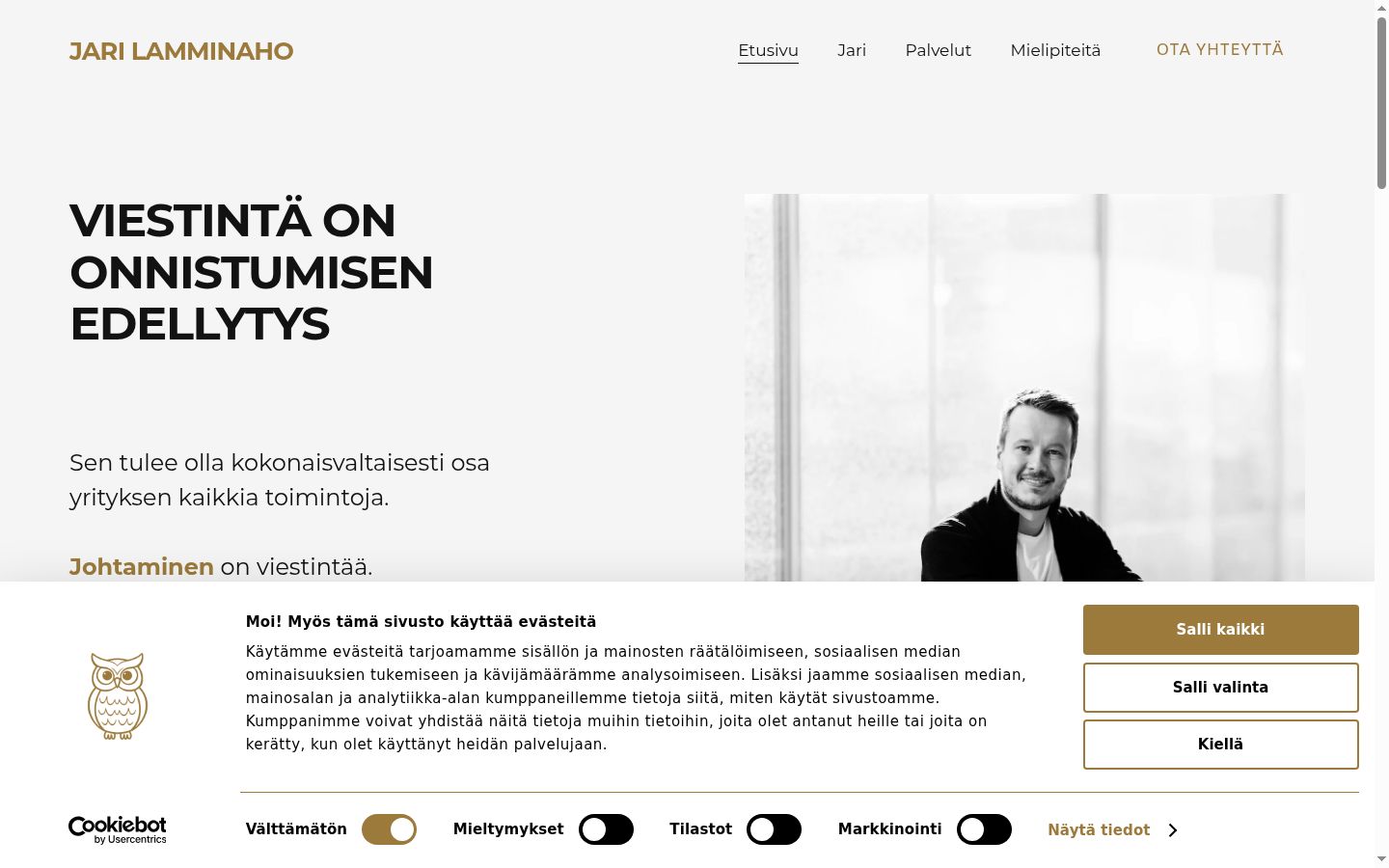 Screenshot van de toestemmingsbanner zoals getoond vóór enige interactie