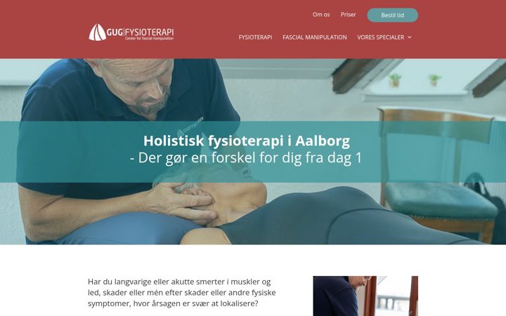 Screenshot of gug-fysioterapi.dk