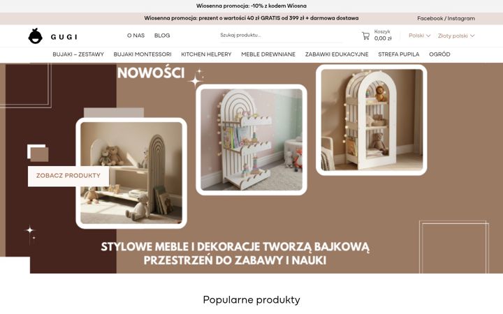 Screenshot of gugi.com.pl