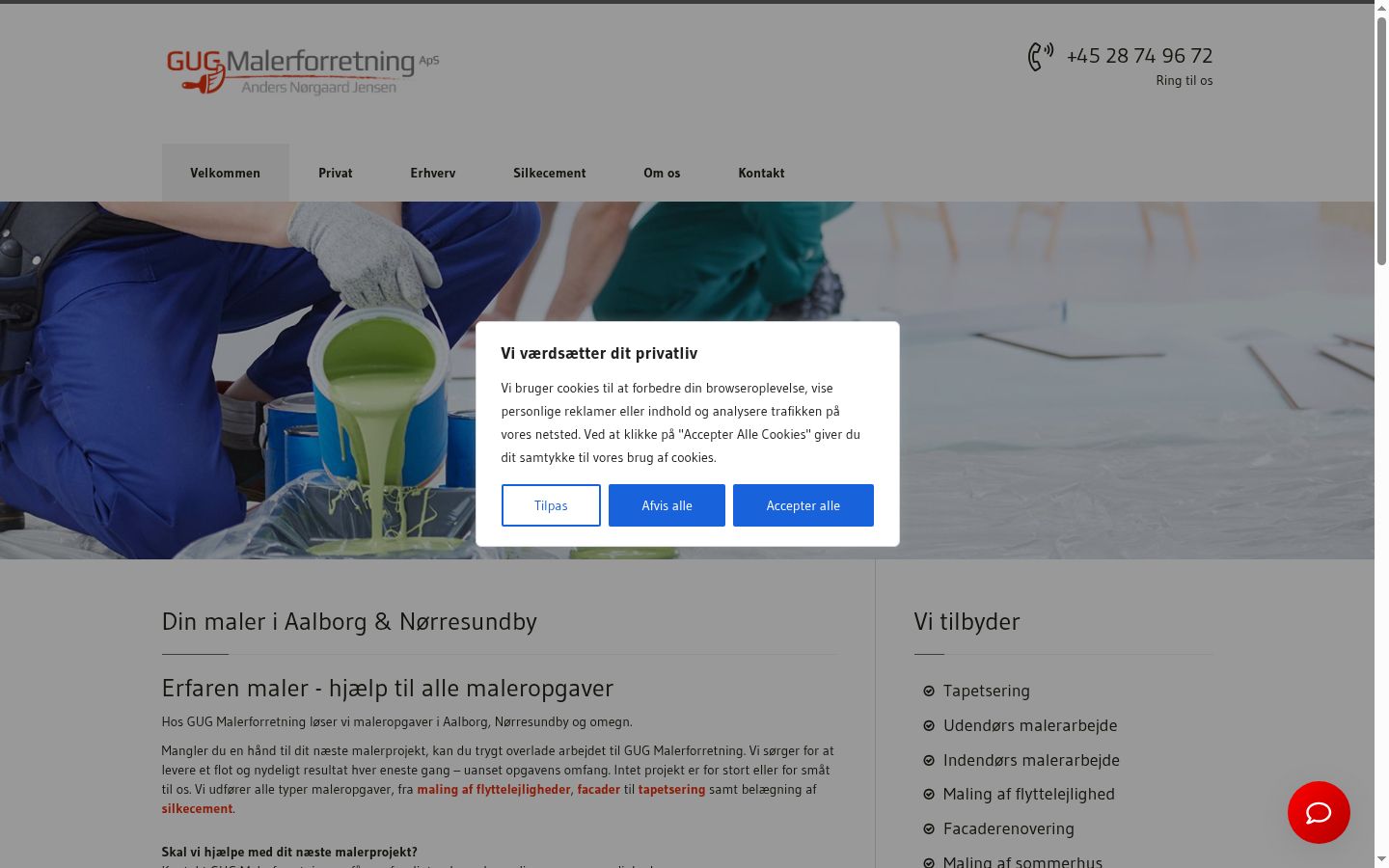 Capture d'écran de la bannière de consentement affichée avant toute interaction