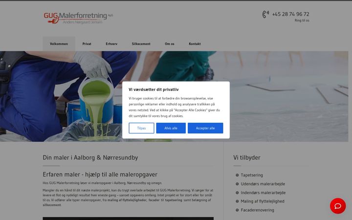 Screenshot of gugmalerforretning.dk