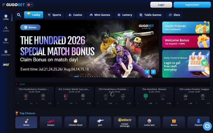 Screenshot of gugobet.net