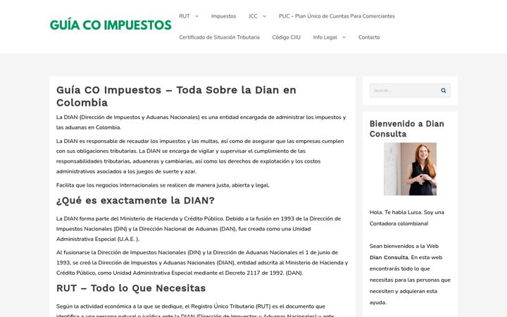 Screenshot of guiacoimpuestos.com