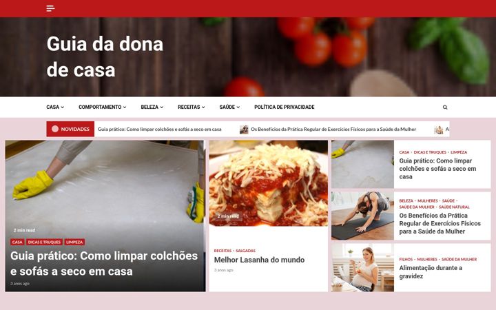 Screenshot of guiadadonadecasa.com.br