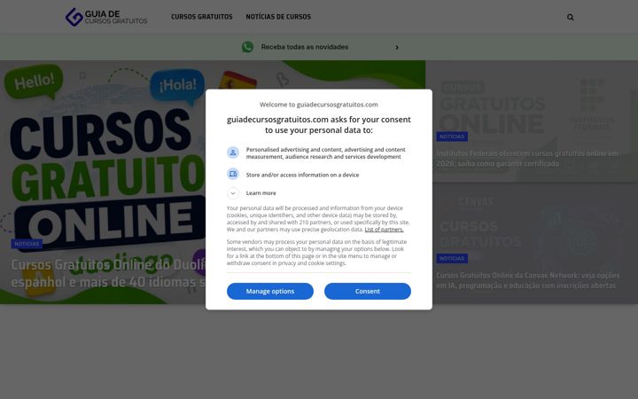 Capture d'écran de guiadecursosgratuitos.com