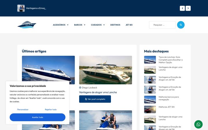 Screenshot of guiadobarco.com.br