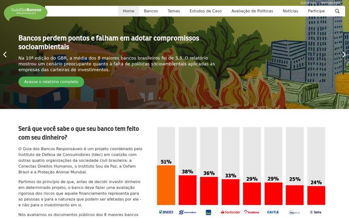 Screenshot of guiadosbancosresponsaveis.org.br