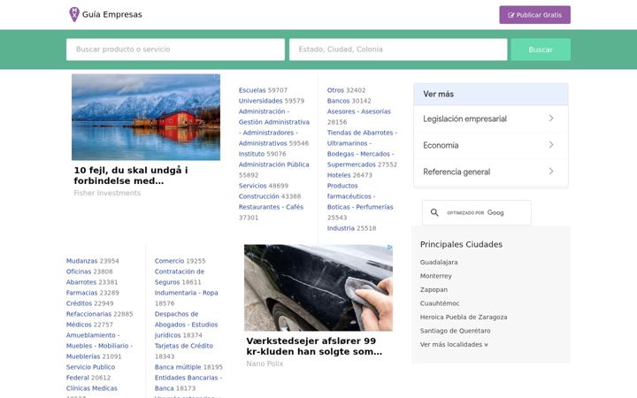 Screenshot of guiaempresas.com.mx