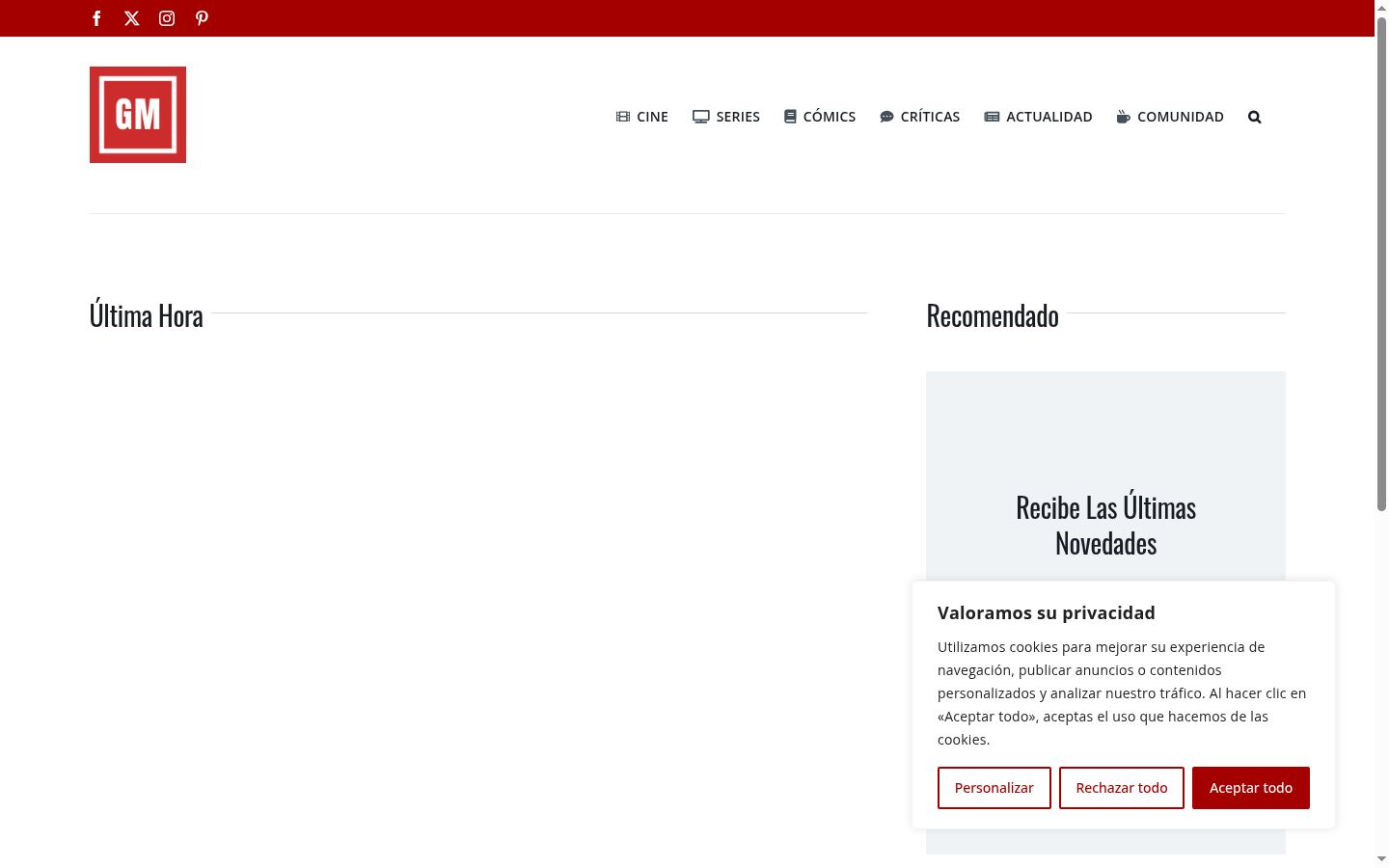 Screenshot of the consent banner shown before any interaction