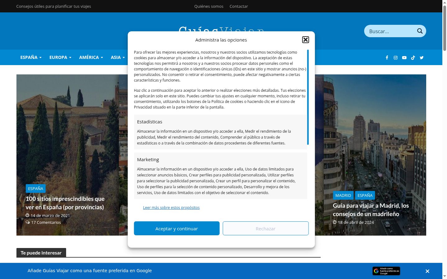 Screenshot tal-banner tal-kunsens muri qabel kwalunkwe interazzjoni