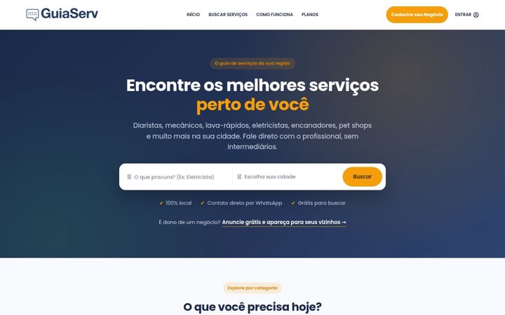 Screenshot of guiaserv.com.br