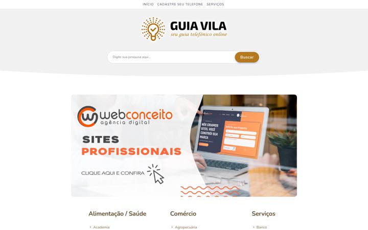 Screenshot of guiavila.com.br