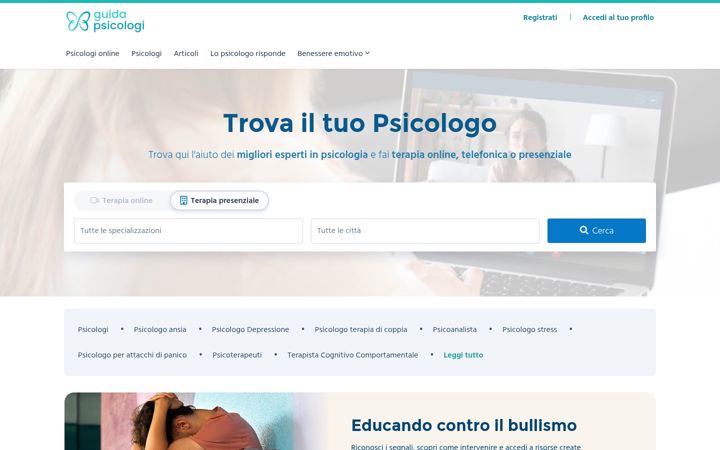 Screenshot of guidapsicologi.it