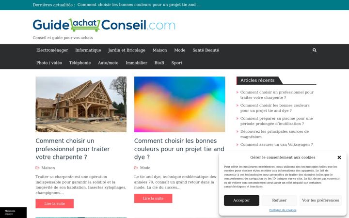 Ekraanipilt saidist guide-achat-conseil.com