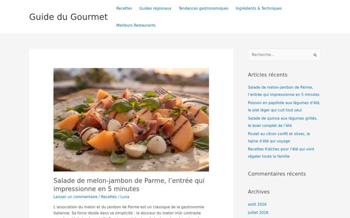 Ekraanipilt saidist guide-du-gourmet.com