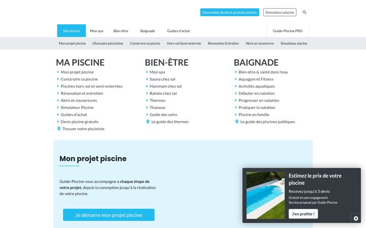 Screenshot of guide-piscine.fr