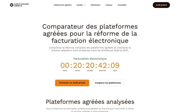 Screenshot of guide-plateforme-agreee.fr