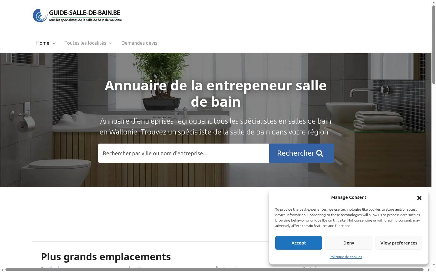 Screenshot del banner di consenso mostrato prima di qualsiasi interazione