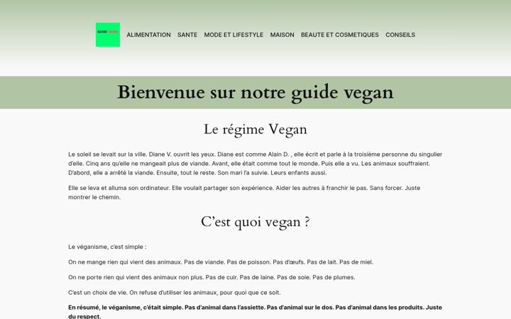 Screenshot of guide-vegan.com