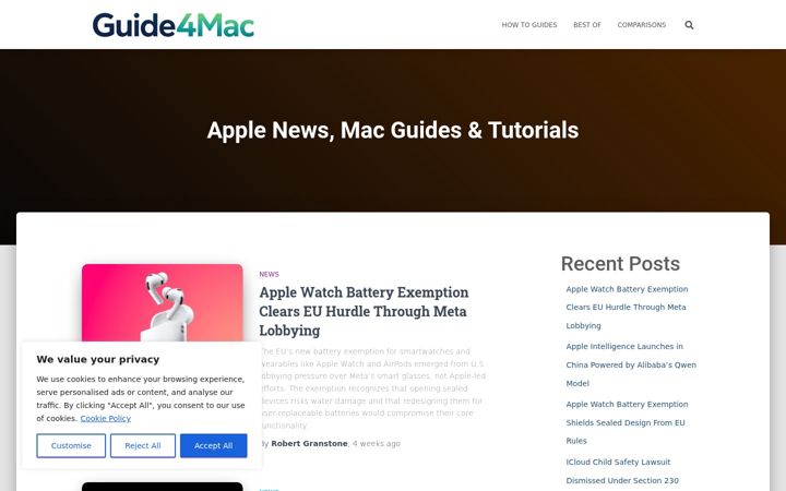 Screenshot of guide4mac.com