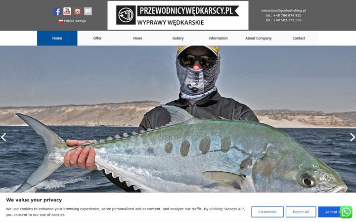 Screenshot of guidedfishing.eu