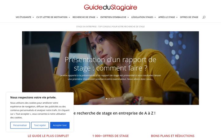 Screenshot of guidedustagiaire.fr